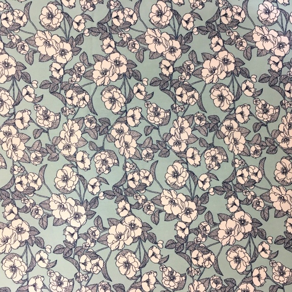 Floral Poplin Design 17 MINT